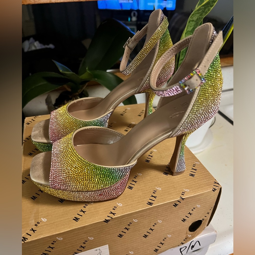 Rhinestone platform heels